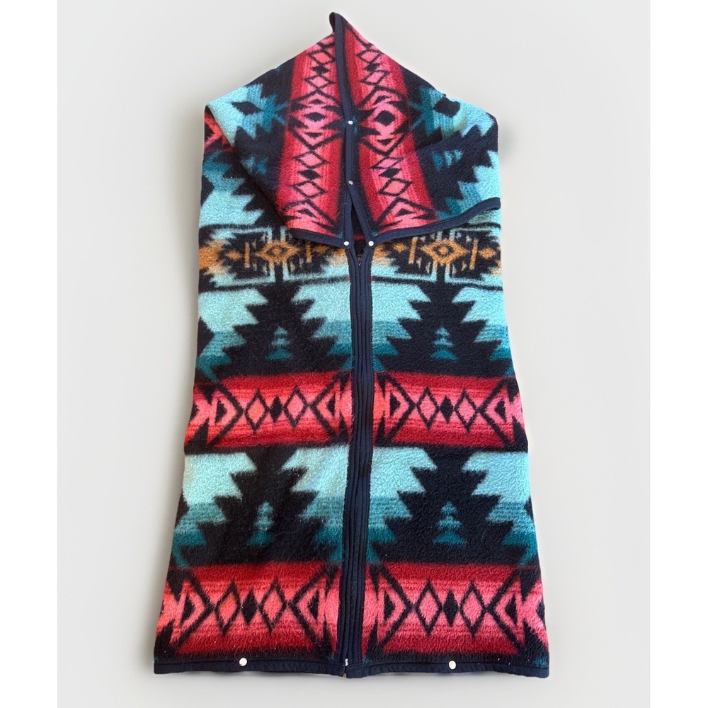 Biederlack Blanket Native Southwest Snap Zip Sleeping Bag Cuddle Wrap VTG USA‎